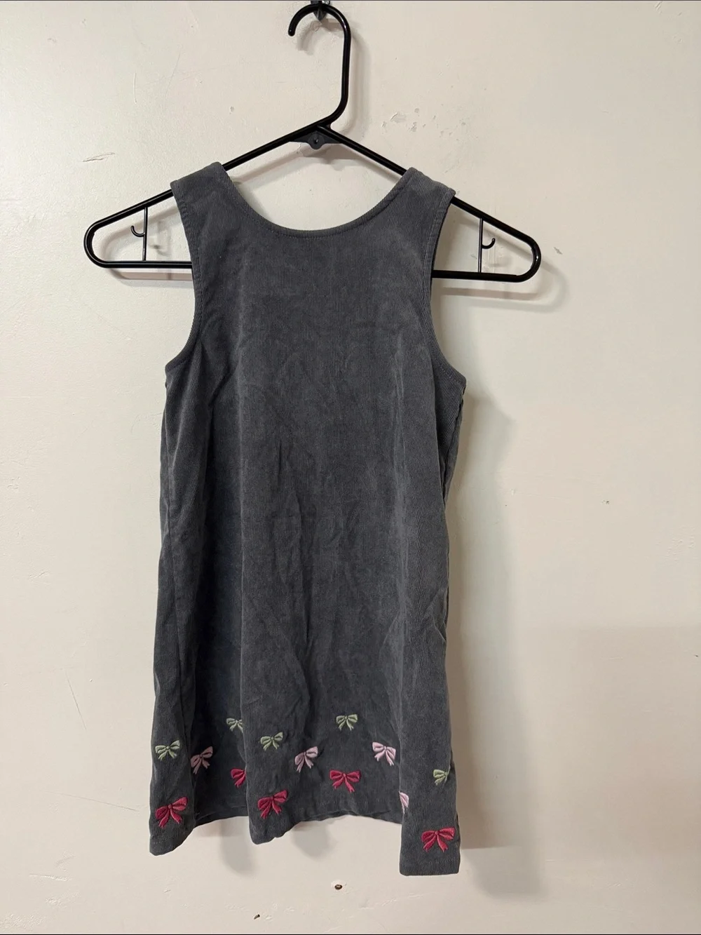 Gymboree Charcoal Gray Bow-Trim Sleeveless Dress